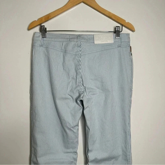 MOSCHINO Vintage Y2K Blue Stripe Flare Jeans Size 30 - Picture 5 of 8
